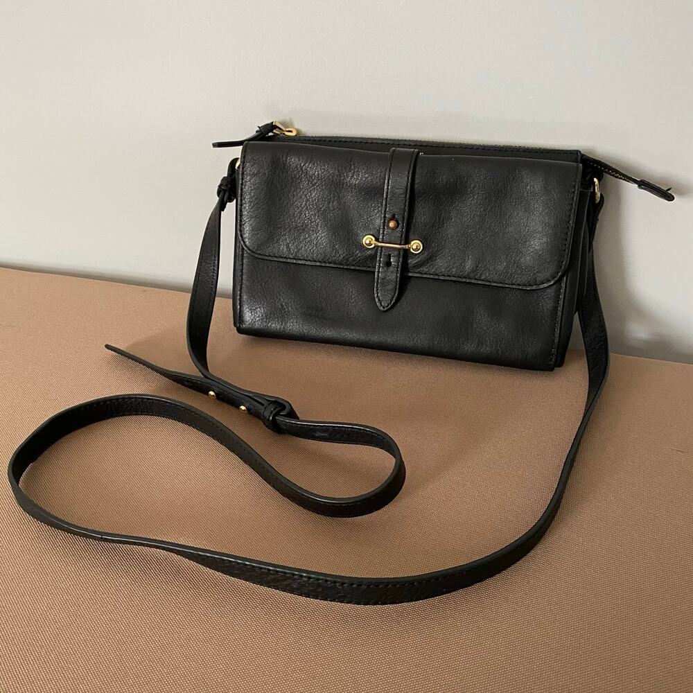 Vince Camuto Black Leather Shoulder Crossbody Bag